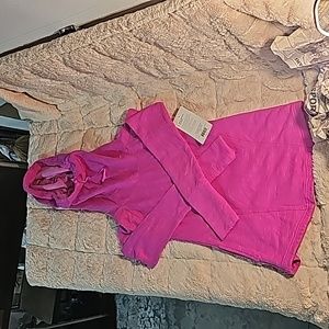 NWT pink Lucy dance workout hoodie size Small
